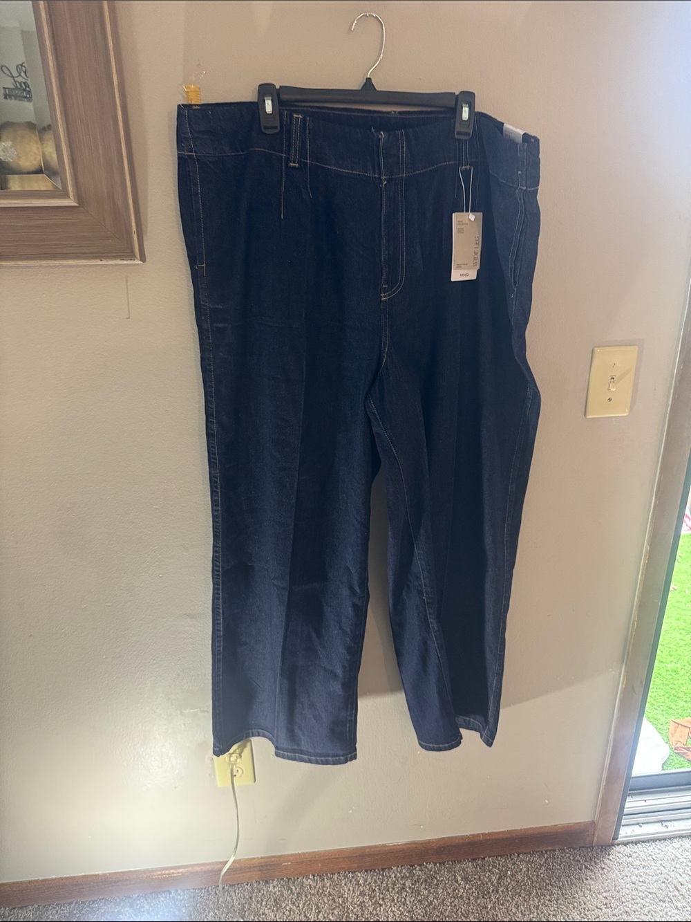 Mango Women's Dark Indigo Wide-Leg Jeans